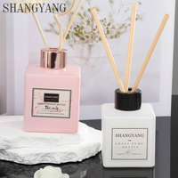 Diffuseur de parfum en verre carré noir mat et blanc de 50 ml, 100 ml, 150 ml, 200 ml, avec bouchon à vis, diffuseur d'arômes de haute qualité