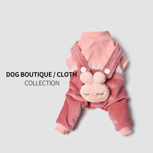 Roupas de outono e inverno para animais, roupas de veludo quente, coelho, alça para cabeça de cachorro, casaco de algodão com quatro pernas, gato - Product Image 2