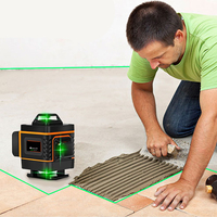 Outils de construction d'extérieur Mesure automatique Auto-nivelant 360 Rotatif Automatique Pose Plancher 12 Ligne 3d/4d Niveau laser à faisceau vert