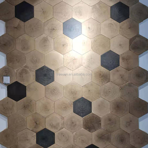 Especial roble tratado de madera grano final de hexágono diseño final grano de pared de madera del Panel de la decoración - Product Image 5