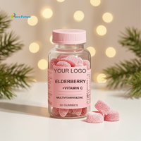 Gommes à la baie d'églantier avec zinc et vitamines C et D - Saveur framboise végétalienne, supplément alimentaire personnalisé pour le bien-être