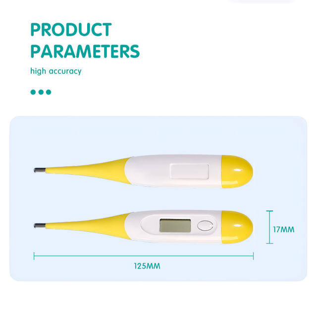 Multi-color Flexible Yellow Package Customize ℃/℉ Switchable Medical Baby Digital Thermometers for Baby Kids Children Use