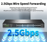 TP-Link Conmutador Ethernet de 24 puertos 2.5GbE Conmutador de red de 2500Mbps con 10G SFP + Concentrador de red de enlace ascendente Divisor de Internet