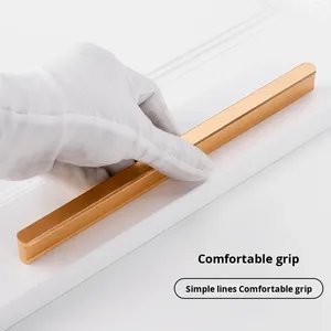 Cabinet Drawer Handle European Style Modern Simple Solid Extended Invisible Black Wardrobe <strong>Door</strong> Living Room Durable - Product Image 3