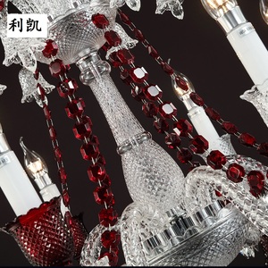 Lustre en cristal <span class=keywords><strong>rouge</strong></span>, 8 lumières, vente directe d'usine, luminaire décoratif d'intérieur, idéal pour un salon, une Villa ou un salon, Deoc K9 - Product Image 3