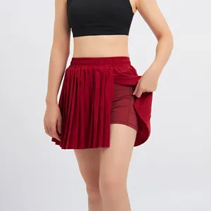 Mujeres Vestido De <span class=keywords><strong>Tenis</strong></span> Korean Golf Active High Waisted 2 en 1 Sport Tennis Skort Pant Falda con bolsillos - Product Image 1