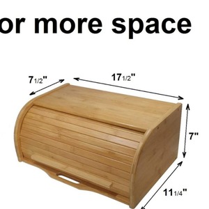 กล่องเก็บขนมปังไม้ไผ่ทรงสี่เหลี่ยมฝาปิดสีทึบใช้ในครัวเรือน - Product Image 3