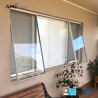 Fenêtre à battant supérieur certifiée NFRC CSA, à rupture de pont thermique, en aluminium, avec manivelle et moustiquaire