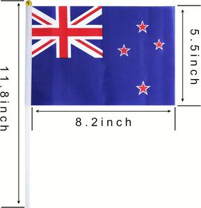 Bandera de Mano Redonda de Nueva Zelanda, Mini Bandera Nacional de Nueva Zelanda, Bandera de Mano con Asta - Product Image 3