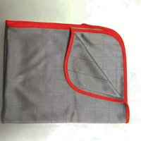 Serviette de nettoyage en microfibre de carbone 400 GSM 50*40cm, sans peluches, infusée au carbone, sans traces, pour vitres, avec bordure multicolore