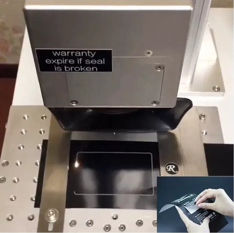 Material de etiqueta láser de grabado de impresión láser autoadhesiva de alta temperatura de plata negra