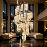 Lustre moderne en cristal LED, décoration luxueuse en cristal à bulles longues, luminaires pour escaliers, lustres pour salon, hôtel