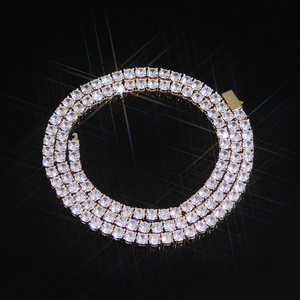 Nuevos Collares de Moissanita Personalizados con Dijes Iced Out y Circonitas, Joyería Hip Hop para Hombre con Cadenas Tennis de Oro y Plata - Product Image 4