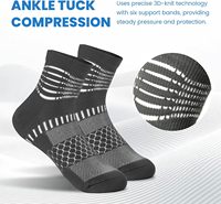 IRAMY Coolmax Chaussettes de compression de cheville évacuant l'humidité Crew High avec logo corporel 3/5 paires pour femmes hommes Soulagement de la fasciite plantaire