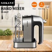 Sokany plus récent mélangeur à main batteur à oeufs 800w mélangeurs à 5 vitesses pour mélangeur de nourriture à crème fouettée de cuisine