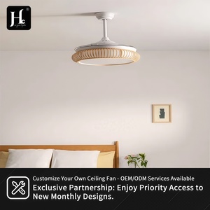 Plafonnier en bois LED blanc chaud 3500K style rustique à montage en surface 220V grande taille télécommande IRC 80 garantie 3 ans - Product Image 3