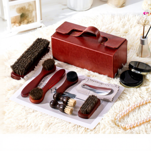 Grand ensemble de 13 pièces pour l'entretien du cuir et des chaussures, comprenant cirage, brosse en crin de cheval, cire à chaussures et calapardeuse, anti-salissures - Product Image 3