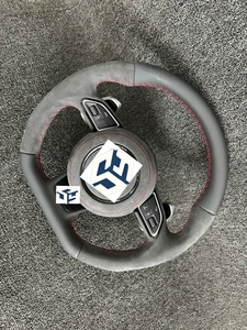 Volant de direction en cuir Alcantara entièrement personnalisé pour Audi <span class=keywords><strong>RS</strong></span> A4 A5 A6 C7 B8 R8 S3 S4 S5 Q7 A7 S7 TT RS3 RS5 RS6 RS7 B9 - Product Image 6