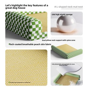 Cama Ortopédica Refrigerante <span class=keywords><strong>para</strong></span> Mascotas en Forma de L, Colchoneta de Seda Helada Autorrefrigerante con Espuma de Alta Densidad <span class=keywords><strong>para</strong></span> <span class=keywords><strong>Perros</strong></span> y Gatos - Product Image 4