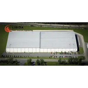 Steel frame armazém fábrica oficina aço estrutura edifício industrial armazém prefab salão armazém pré-fabricado