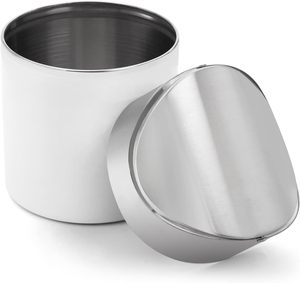 Bidone della spazzatura bianco in acciaio inossidabile piccolo bidone della spazzatura per casa, ufficio, cucina, tavolo da tavola, camera da letto, auto - Product Image 4