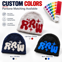 Bonnet en tricot jacquard Y2K personnalisé avec logo, broderie 3D, motif crâne Mea Culpa, doux et chaud pour l'hiver