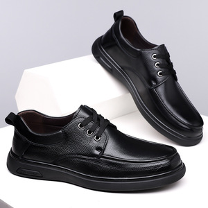 Chaussures en cuir pour hommes, style automne, en cuir de vachette première couche, chaussures décontractées pour hommes, chaussures à semelle épaisse haut de gamme pour hommes - Product Image 2
