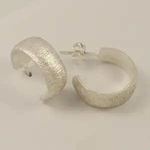 925 in argento Sterling tinta unita orecchini orecchini a bottone 18mm 7mm di spessore orecchini a pennello finitura orecchini a bottone gioielli