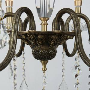 6 bulbs French Brass Candle Crystal Chandelier American Retro Bedroom Lamp Antique-style <b>Dining</b> Room Villa <b>Lighting</b> Fixtures - Product Image 4