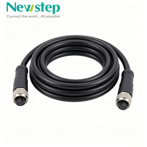 Connecteur de câble de capteur M12 surmoulé 12 broches en cuivre plaqué or, étanche IP67, blindé, mâle/femelle, pour connexions de <span class=keywords><strong>fils</strong></span> de proximité - Product Image 1