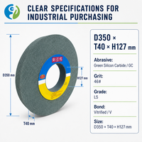 Fournisseur de meules en carbure de silicium vert GC46 60 |   Disque en céramique 350x40x127mm |   Carbure de tungstène pour le meulage grossier |   OEM ODM