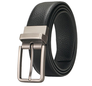 男性用ドレスレザーベルト3.5CMリバーシブル本物のレザーベルト回転バックル付きクラシックデザイン - Product Image 1
