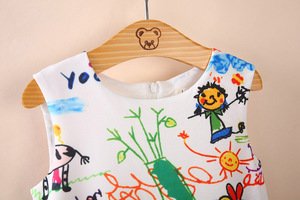 Vestido de Verano para Niña, Estilo Princesa, Tejido de Poliéster/Algodón, Transpirable y Lavable, de Fábrica China - Product Image 4