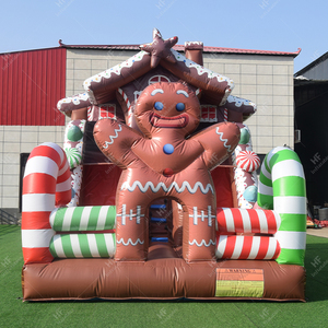 Combo gonflable de bonbons de Noël avec marionnette et canne à sucre-Château de rebond festif avec toboggan pour <span class=keywords><strong>location</strong></span> de fête de <span class=keywords><strong>vacances</strong></span> - Product Image 1