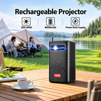 Mini-projecteur Android en gros avec chargement PD Type-C, batterie intégrée, projecteur intelligent pour téléphone portable et home cinéma