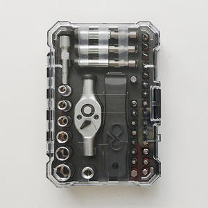 Juego de Llaves de Trinquete de 38 Piezas, Juego de Herramientas Combinadas, Puntas Métricas S2, Kit Multifuncional para el Hogar, para Ensamblaje y Desensamblaje - Product Image 1