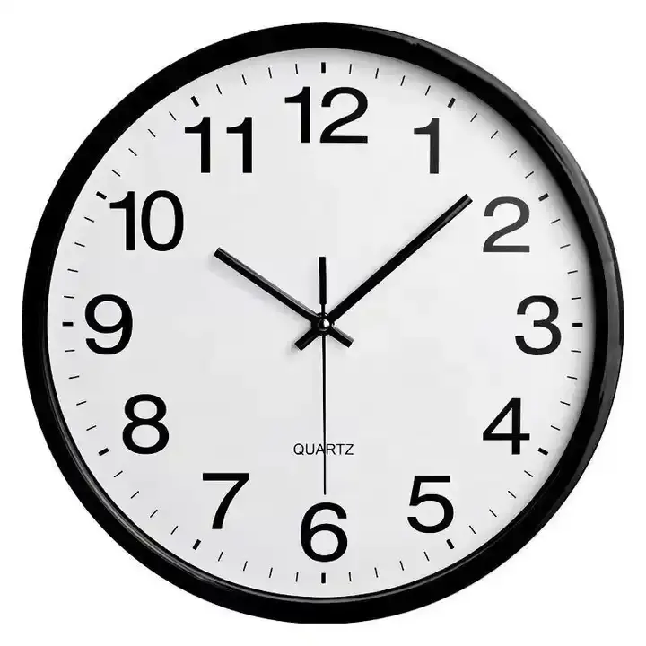 Hot Sales Home Decoration Simple Round Design 10 inch Cheap Plastic Wall Clock For Living Room