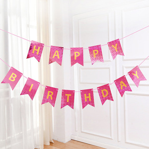 Dropshipping Hintergrunddekoration Bunte Happy <span class=keywords><strong>Birthday</strong></span> Abschluss Weihnachten Vatertag Diwali Ziehflagge Fischschwanz-Papier - Product Image 6