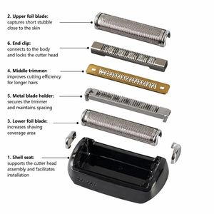 อะไหล่หัวโกนไฟฟ้าเข้ากันได้กับชุด <span class=keywords><strong>Braun</strong></span> 9 92B ชุบทองดั้งเดิม9040S 9080cc 9093S 9095cc 9240s - Product Image 5