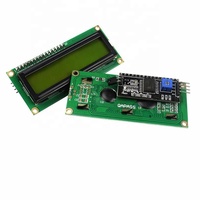 Modul LCD FYX Stock 1602A dengan Layar Biru Kuning Hijau 16x2 LCD-1602+I2C IIC 5V Backlight DIY Kit untuk Pembaca Layar