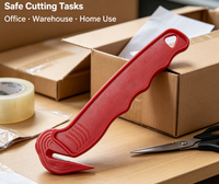 Cutter de sécurité à lame cachée, couteau utilitaire en plastique, poignée ergonomique antidérapante, ouvre-emballage pour bureau, entrepôt et usage domestique