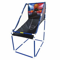 Machine de tir de basket-ball pliable en plastique pour 2 joueurs, double cerceau de 63 pouces, jeux de sports d'intérieur et d'extérieur pour équipement de terrain