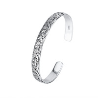 Bracelets unisexes en acier inoxydable plaqué argent, style vintage, motif vague, haut de gamme, luxe discret, minimaliste, tendance, bande unie