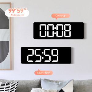 Reloj de Mesa con Temporizador, Espejo con Pantalla LED de Neón, Despertador Eléctrico Inteligente con Luz LED Digital y Control Remoto para Estudio - Product Image 4