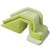 Piscine gonflable géante Da Niu pour enfants avec toboggan bleu/vert transparent, pour usage intérieur/extérieur, design pliable, vente en gros
