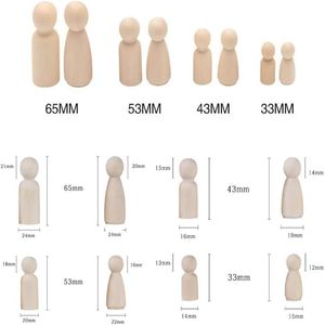 Poupées en bois personnalisées de différentes tailles, adaptées aux poupées en bois faites à la main pour la décoration de bureau - Product Image 3