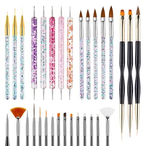 Hot Nail Art Brush Design Tipp Malerei Zeichnung Carving Dotting Pen Nagel bürste Kit für Maniküre Beauty Nail Tools Professional