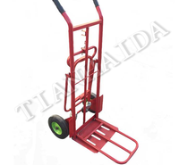 Chariot de livraison pliable en aluminium industriel de 200 kg avec deux roues solides pour le transport d'outils lourds