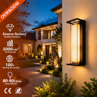Lampe de porche de style nordique simple, étanche IP65, décoration de jardin, cour, alliage d'aluminium, PC, éclairage mural LED extérieur