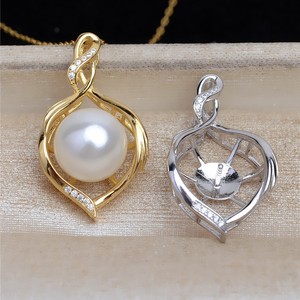 Wenchi, Soporte para Colgante de Plata S925, Soporte Simple y Elegante para DIY, Soporte Vacío para Perlas de 12-13 mm, Componentes para Joyería, China - Product Image 4